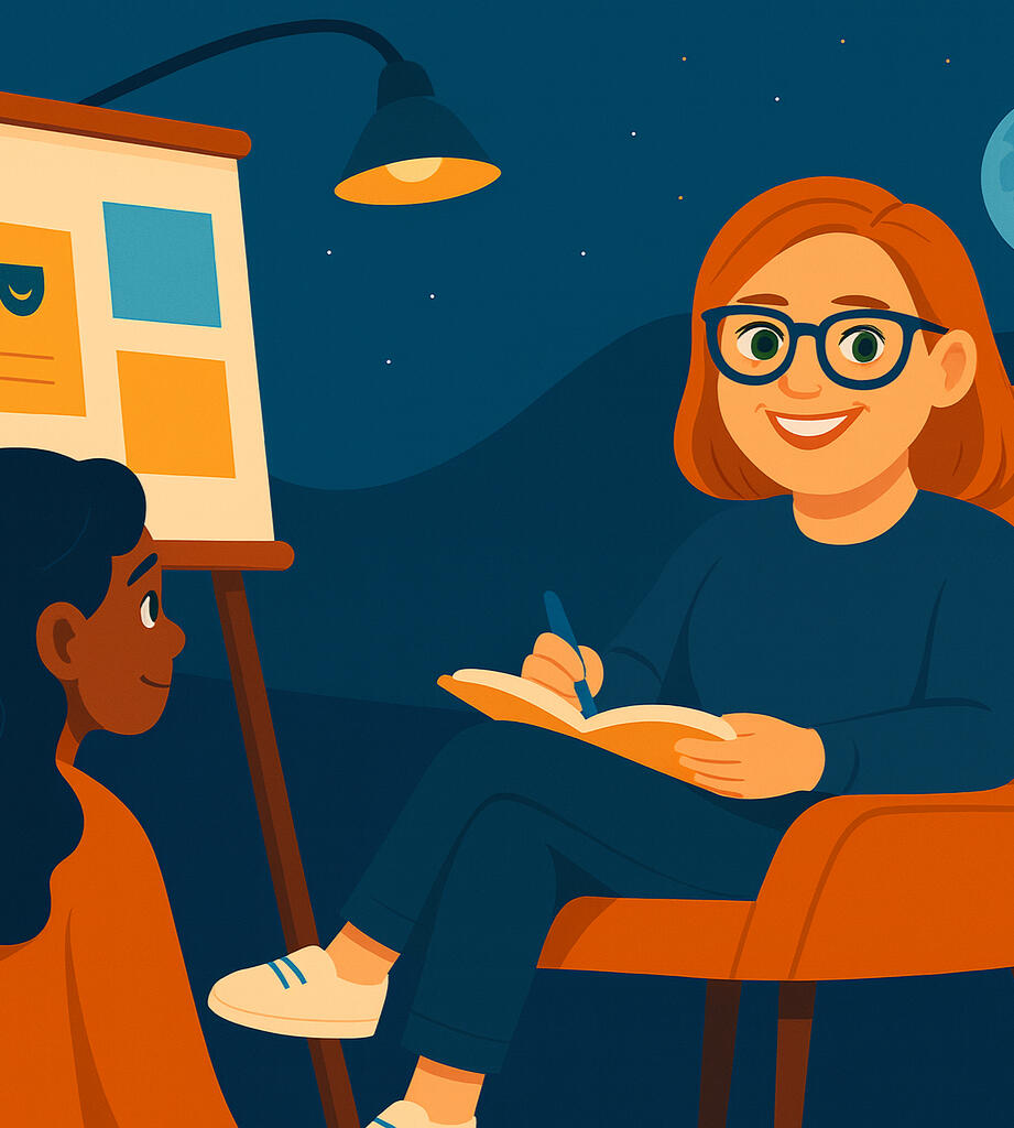Laura Coaching An illustration of Laura coaching.